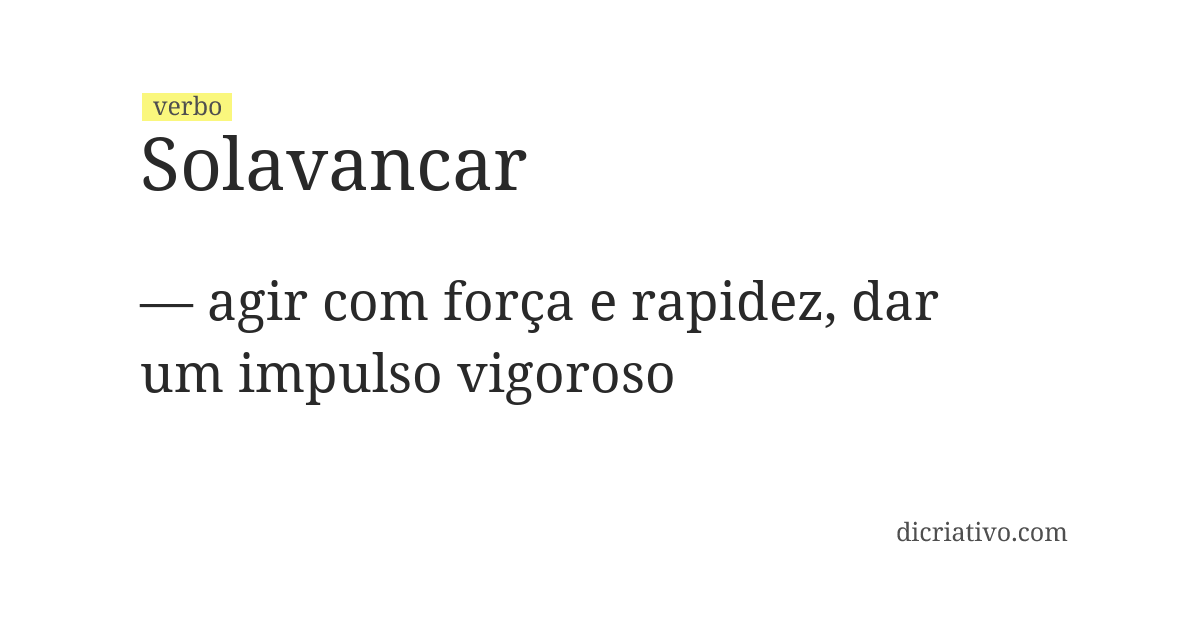 Significado de solavancar