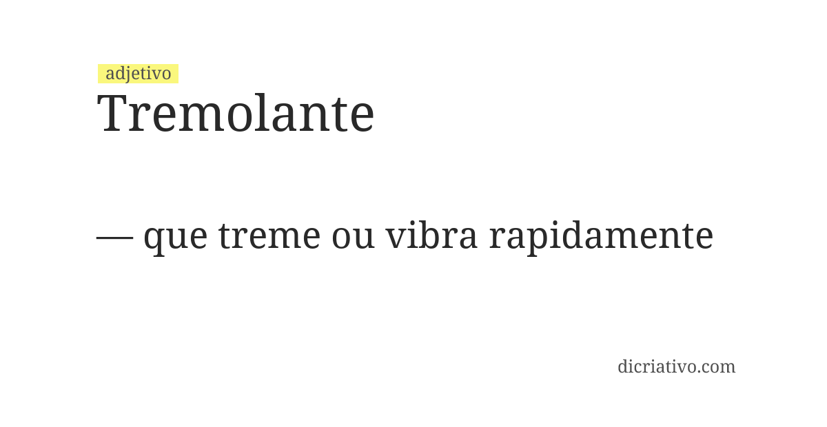 Significado de tremolante