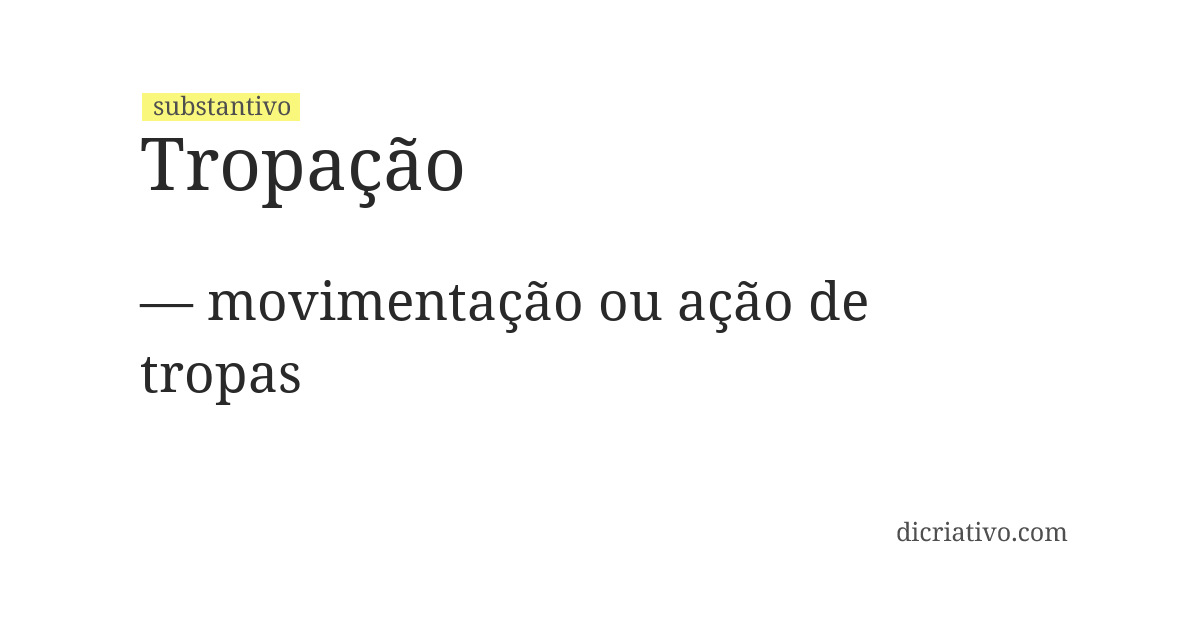 Significado de tropação