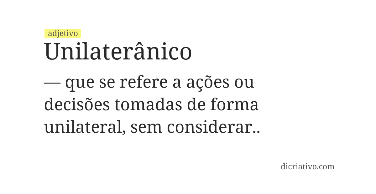Significado de unilaterânico