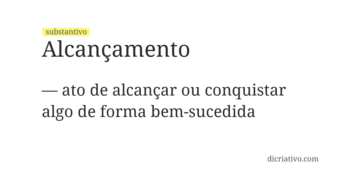 Significado de alcançamento