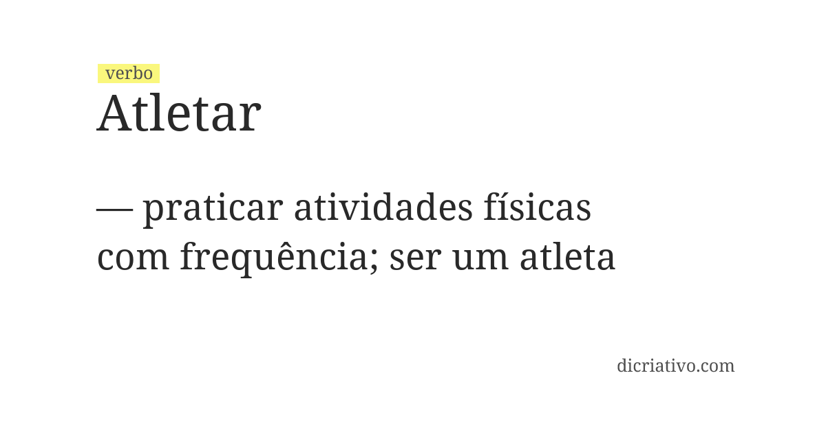 Significado de atletar