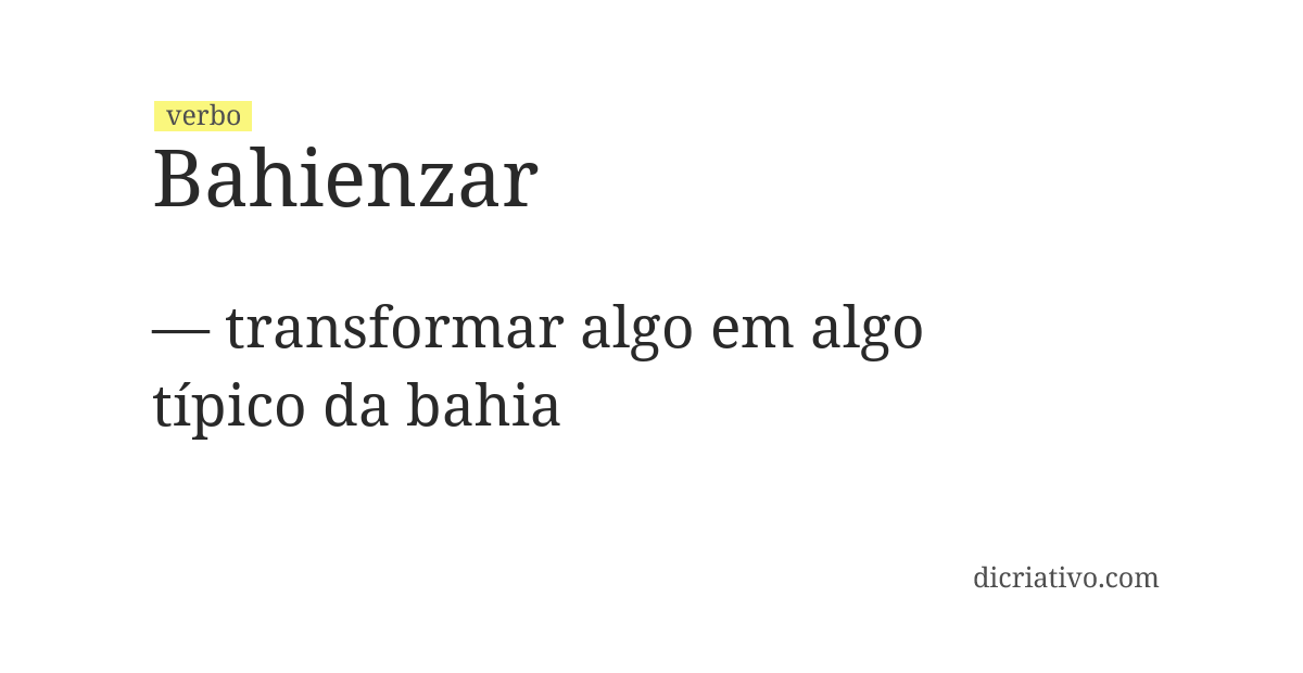 Significado de bahienzar