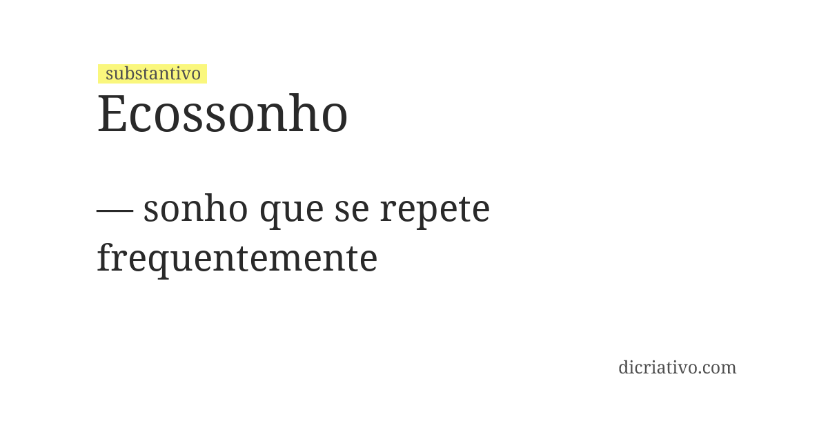 Significado de ecossonho