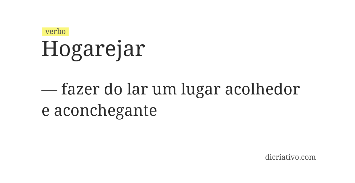 Significado de hogarejar