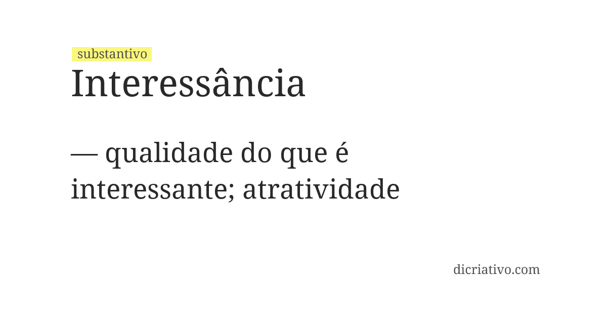 Significado de interessância