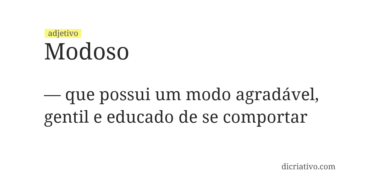 Significado de modoso