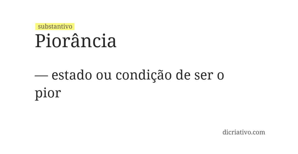 Significado de piorância