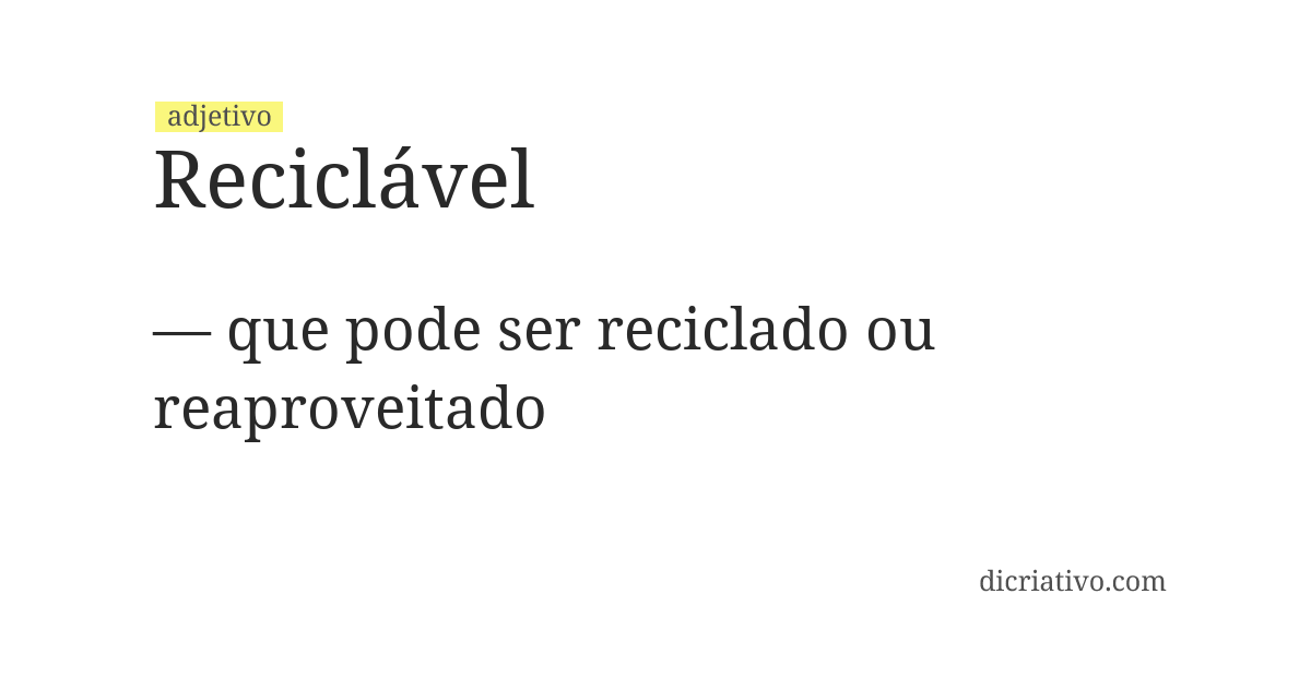Significado de reciclável