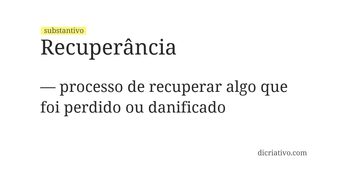 Significado de recuperância
