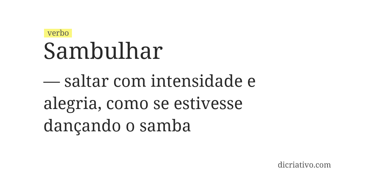 Significado de sambulhar