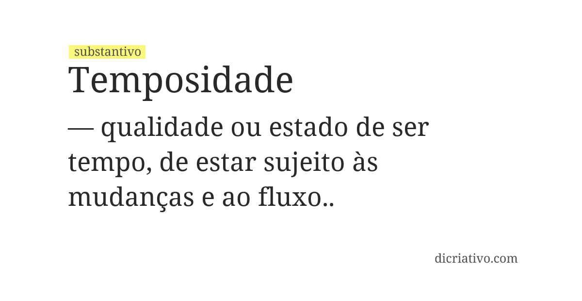 Significado de temposidade