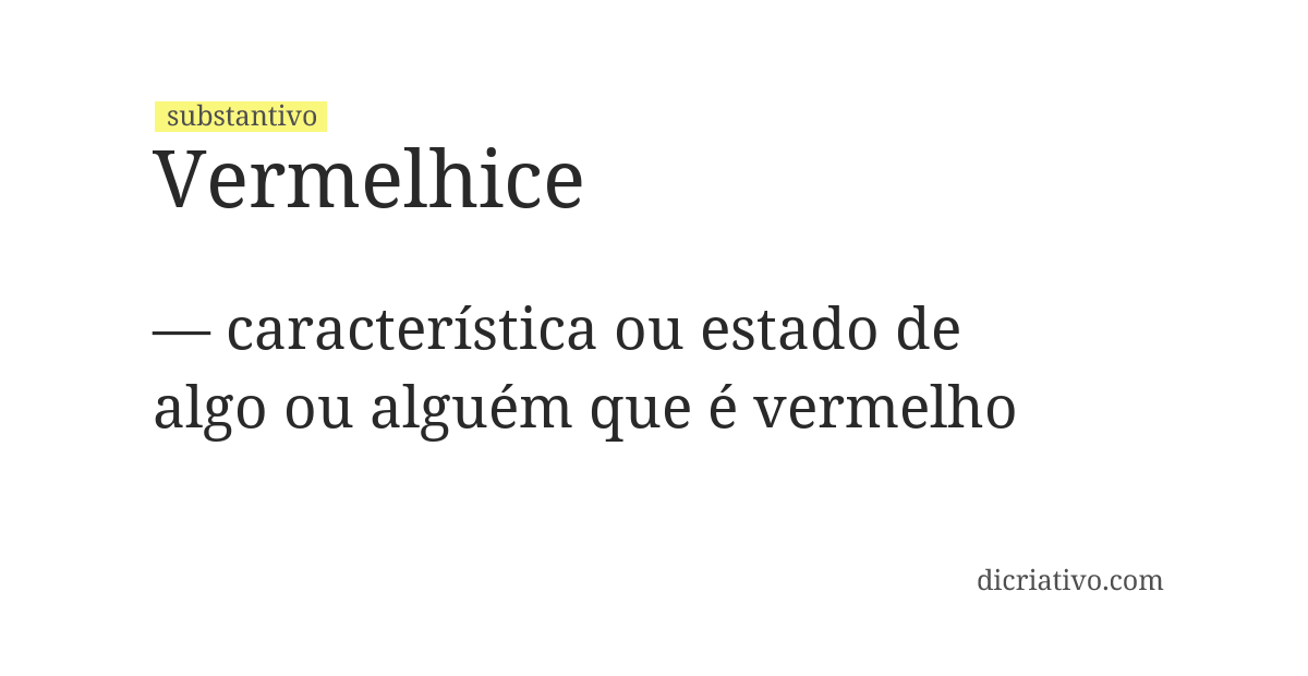 Significado de vermelhice