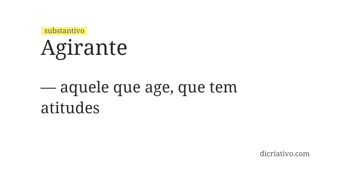 Significado de agirante
