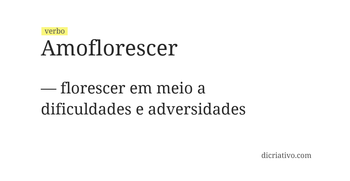 Significado de amoflorescer