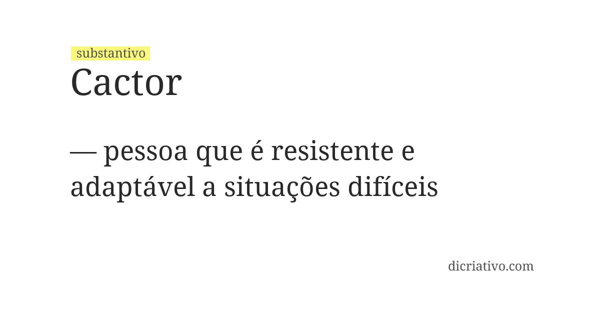Significado de cactor