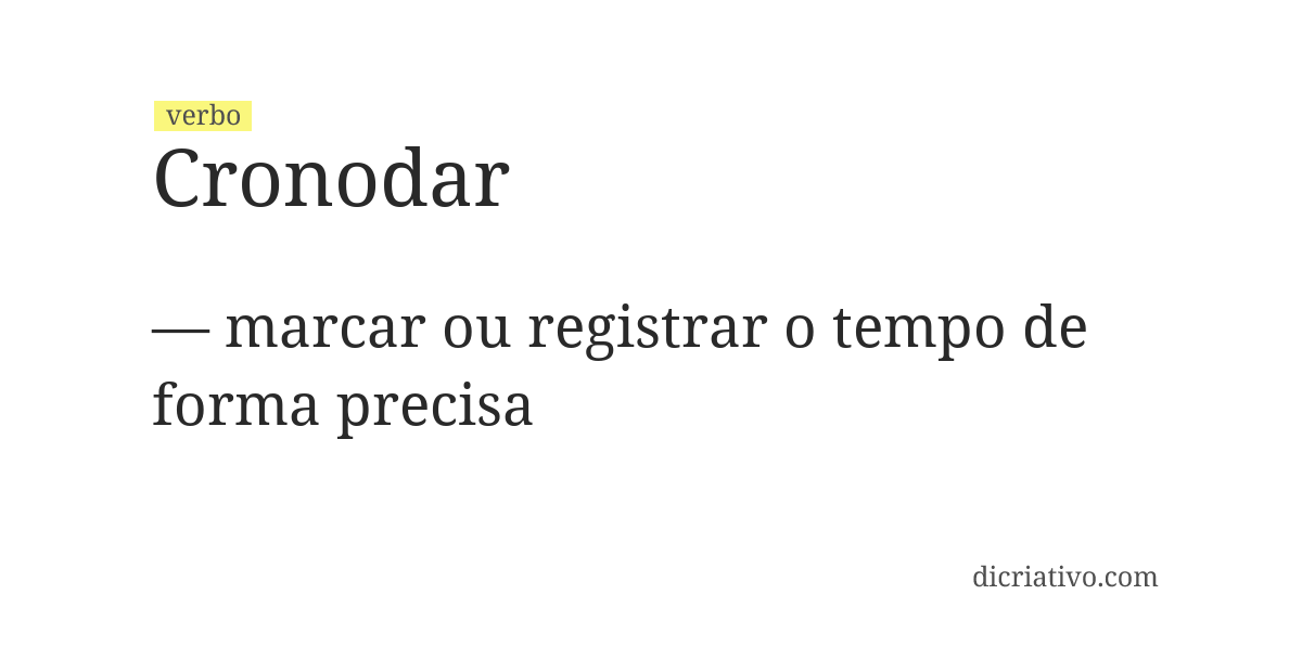 Significado de cronodar