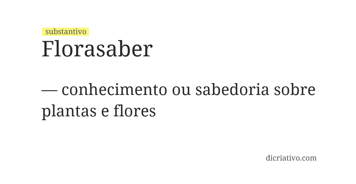 Significado de florasaber