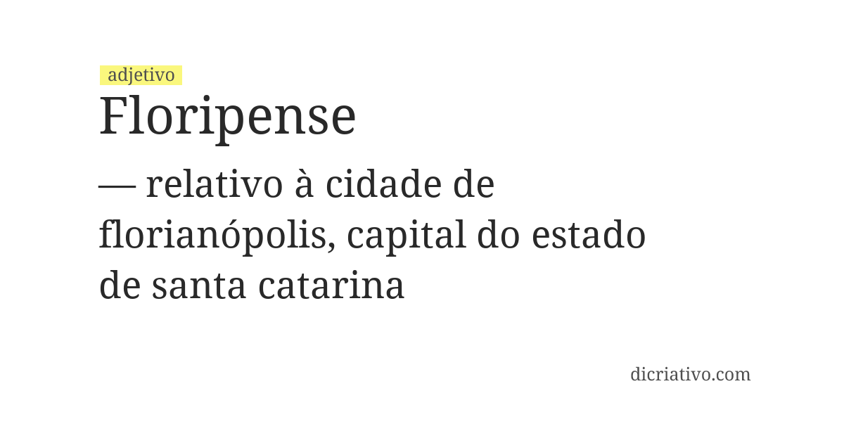 Significado de floripense