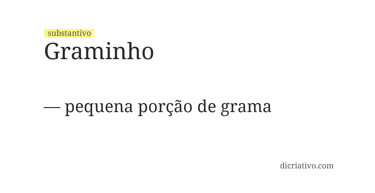 Significado de graminho