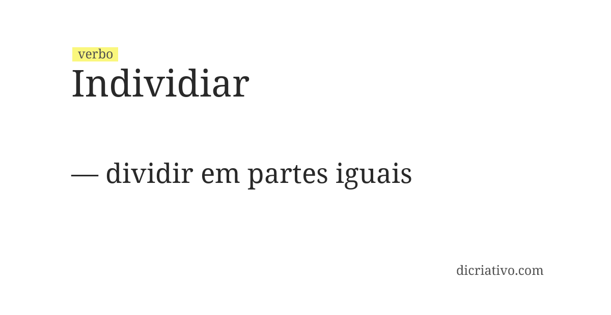 Significado de individiar
