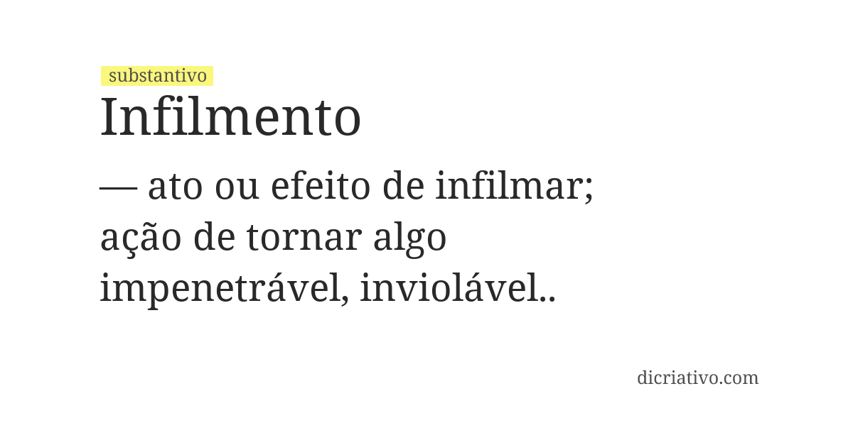 Significado de infilmento