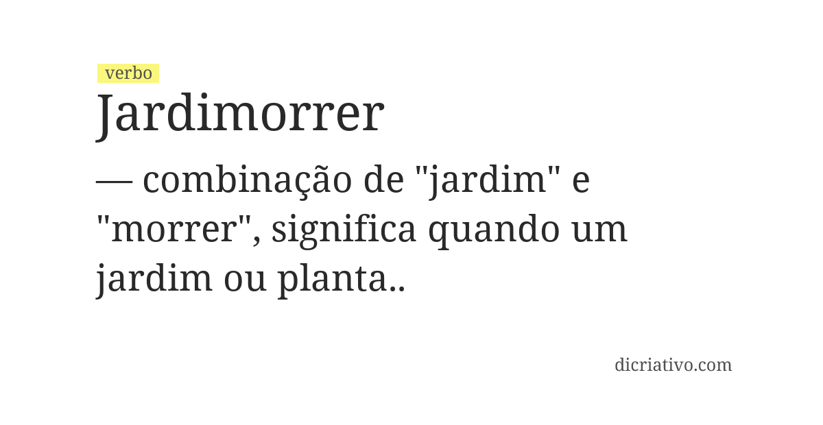 Significado de jardimorrer