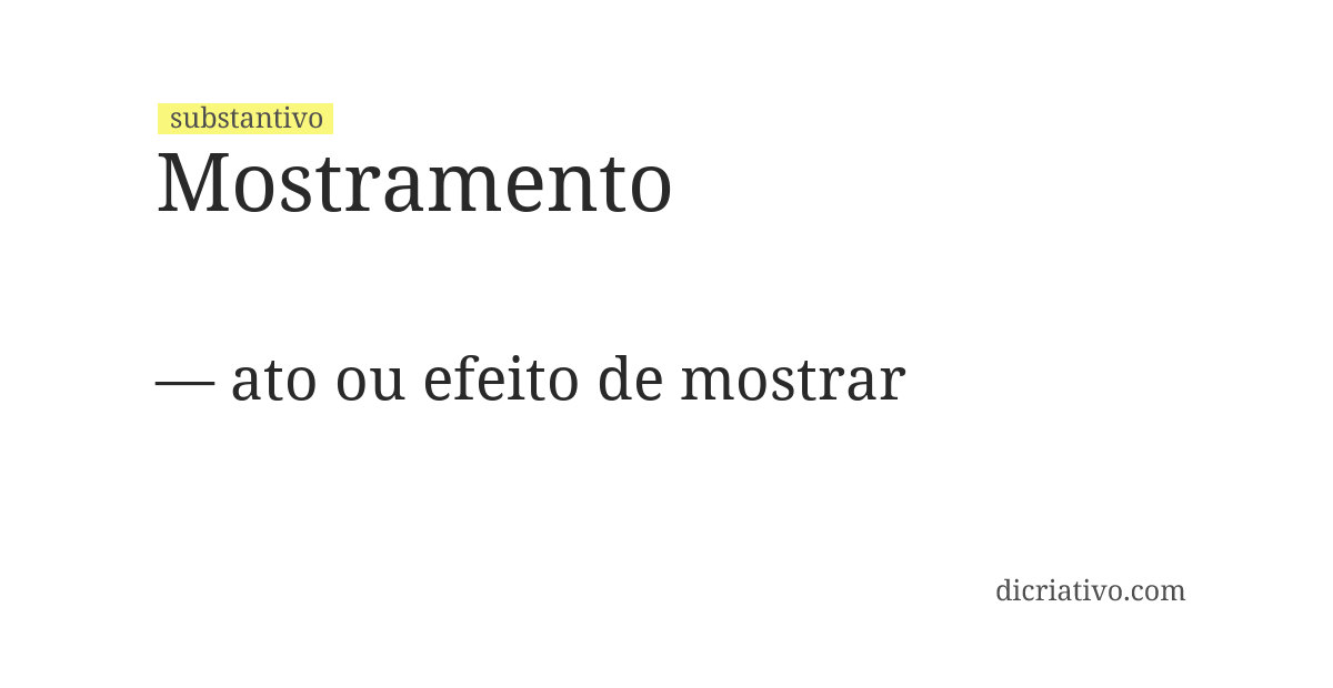 Significado de mostramento