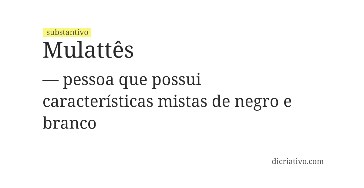 Significado de mulattês