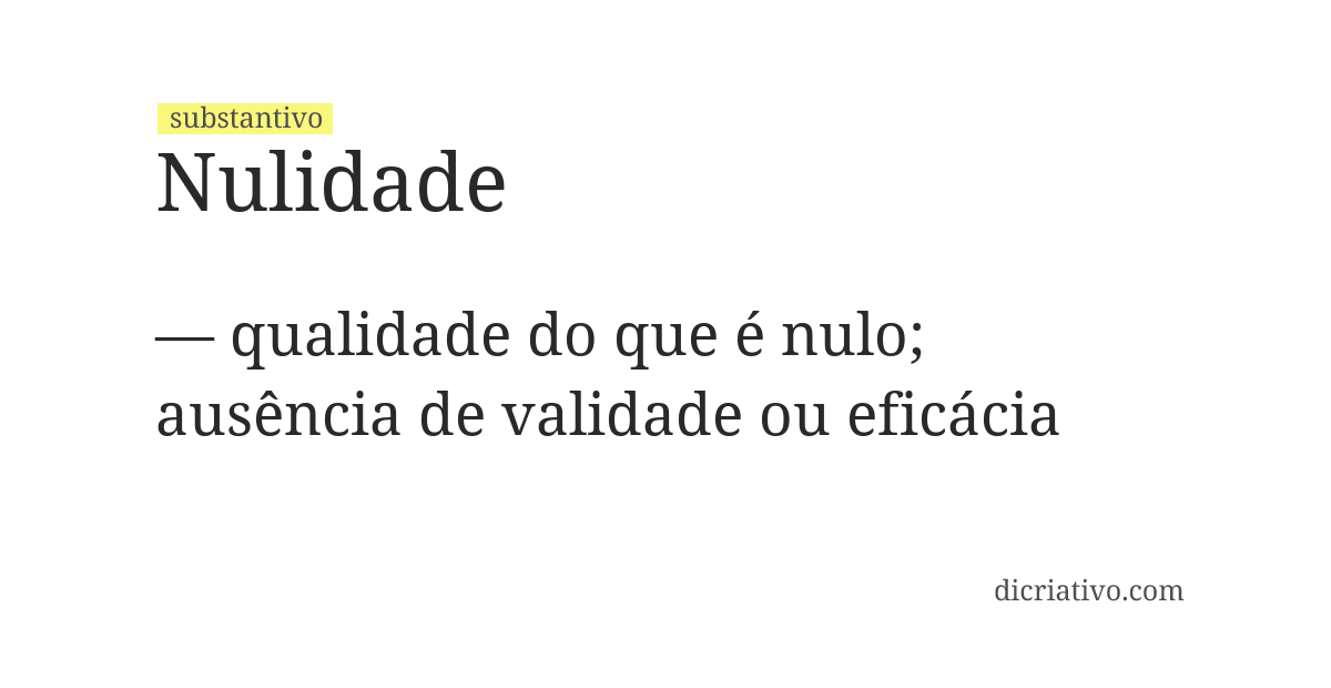 Significado de nulidade