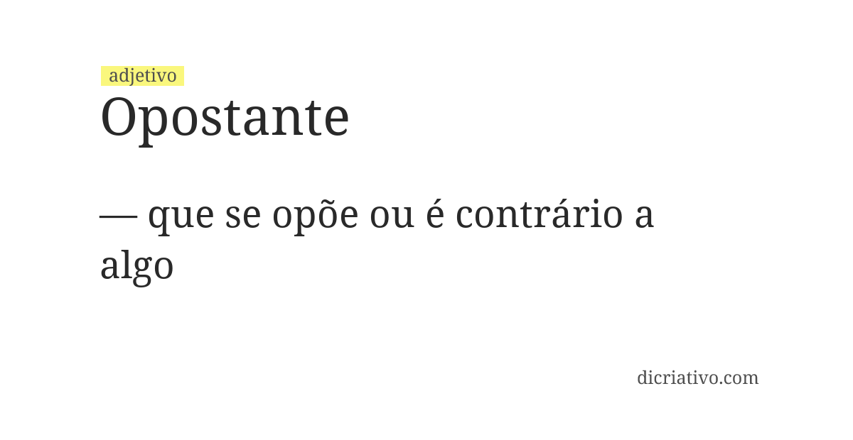 Significado de opostante