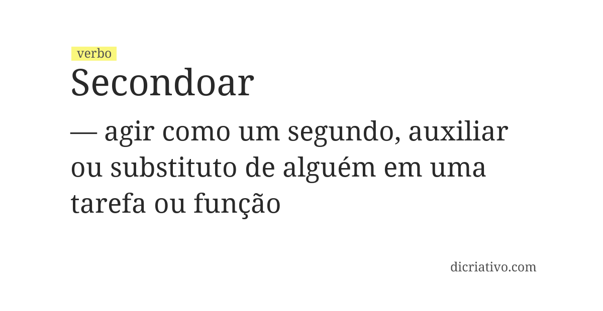 Significado de secondoar