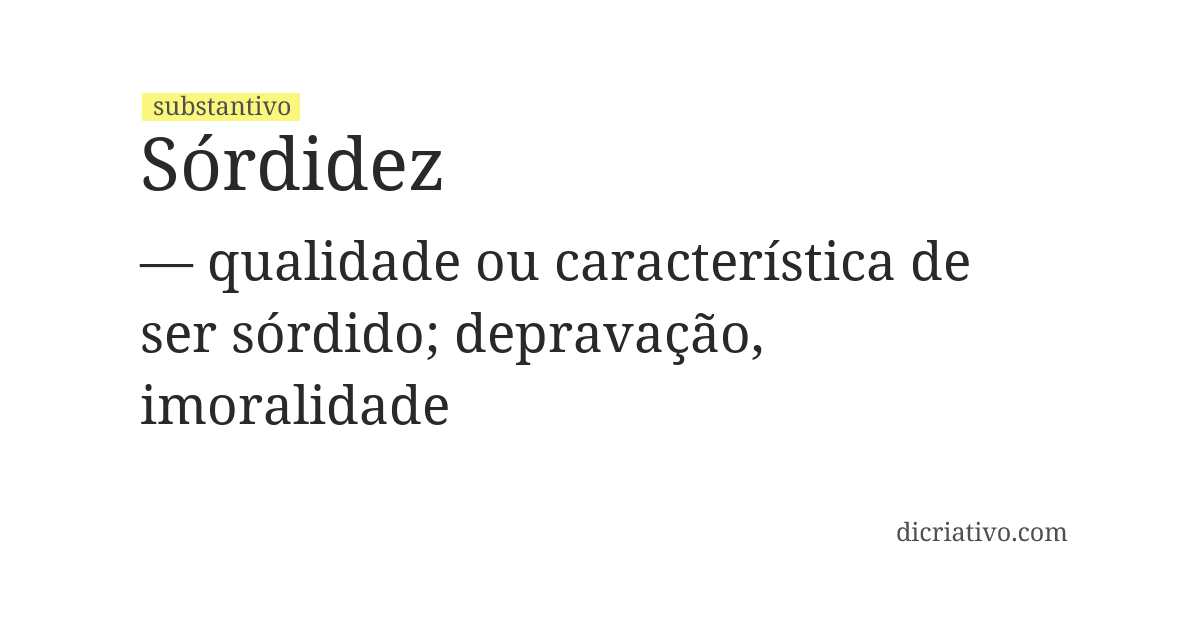 Significado de sórdidez