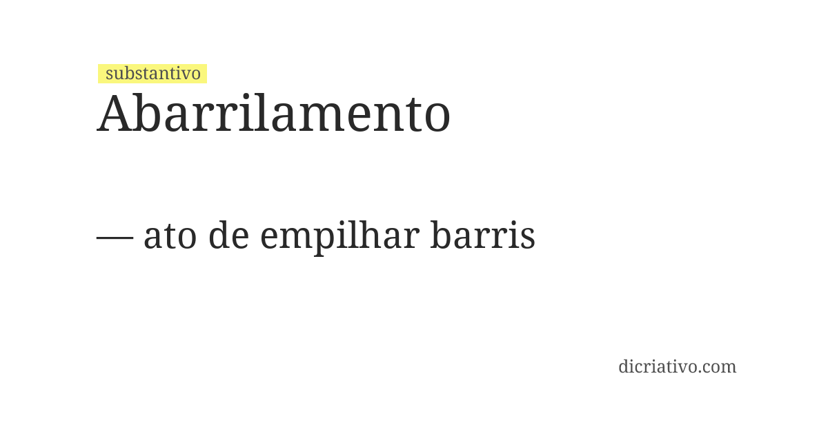 Significado de abarrilamento