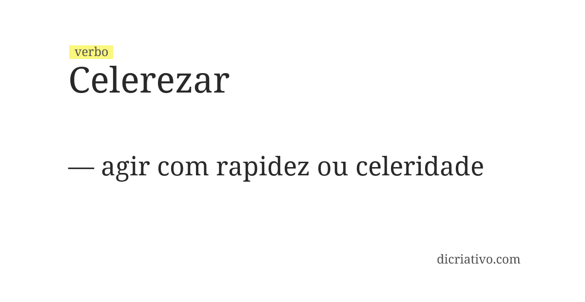 Significado de celerezar
