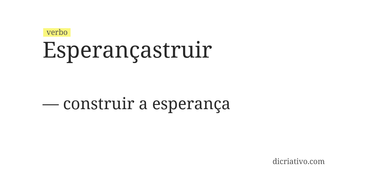 Significado de esperançastruir