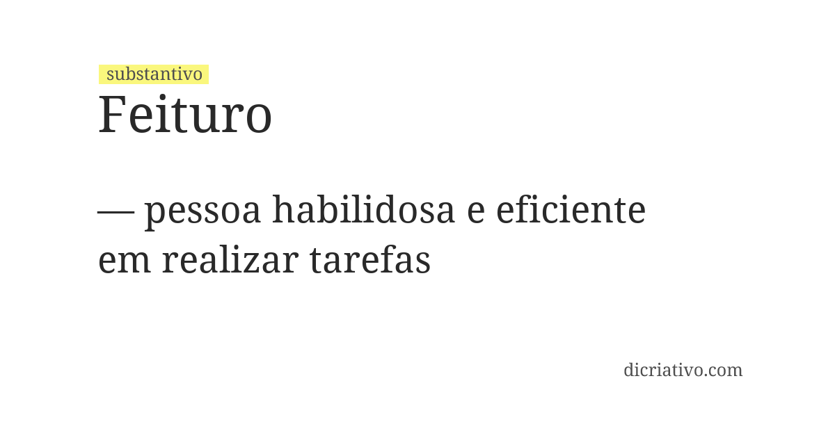 Significado de feituro