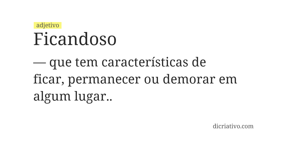 Significado de ficandoso