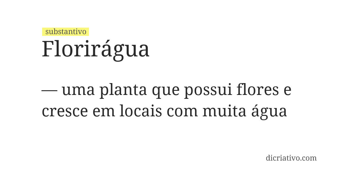 Significado de florirágua