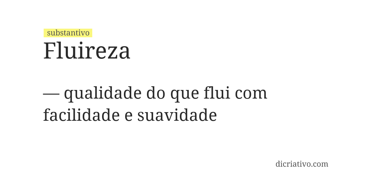 Significado de fluireza