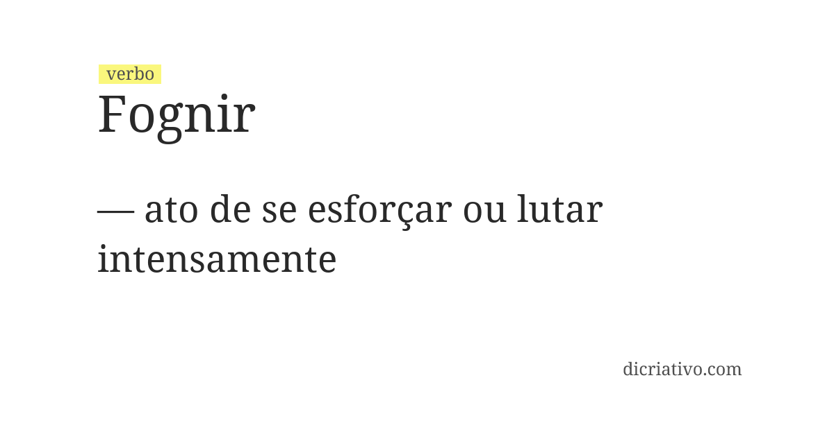 Significado de fognir