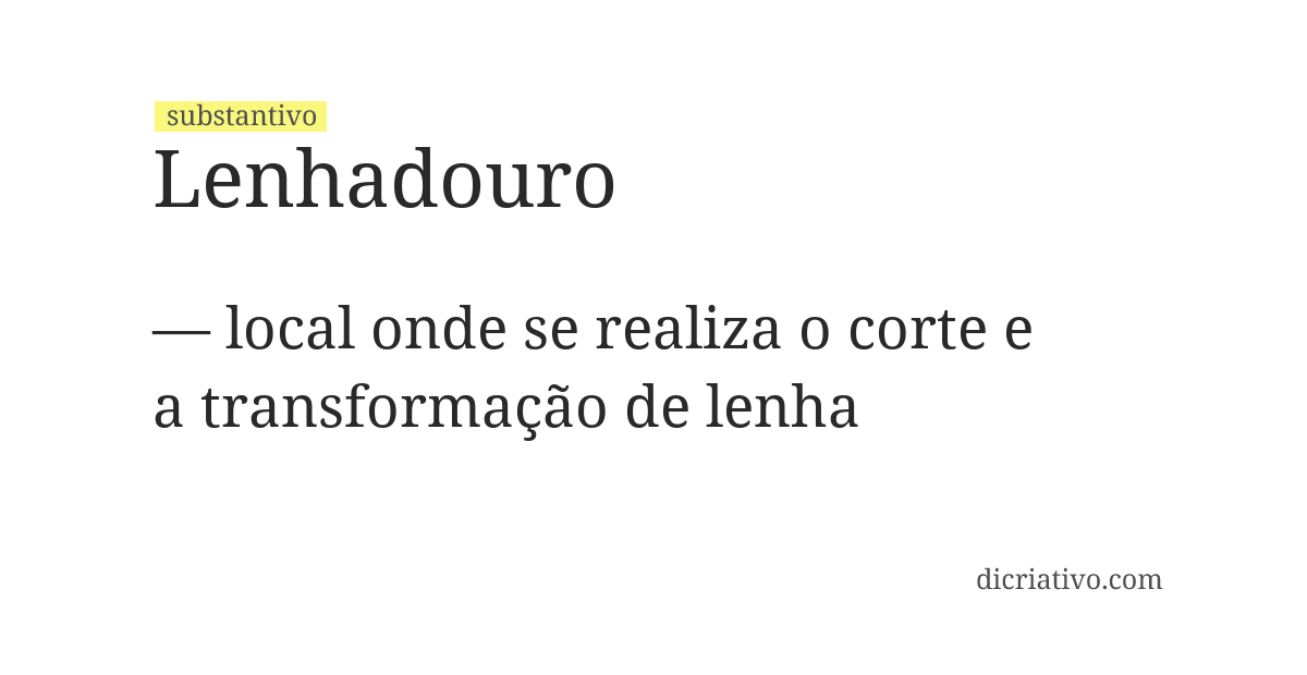 Significado de lenhadouro