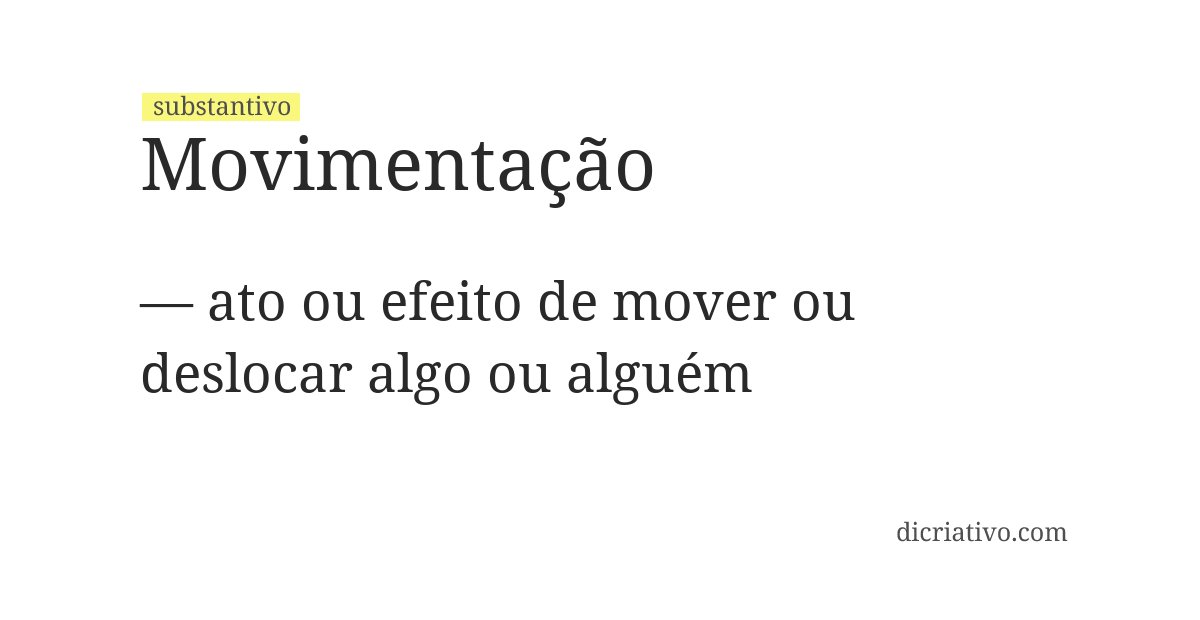 Significado de movimentação