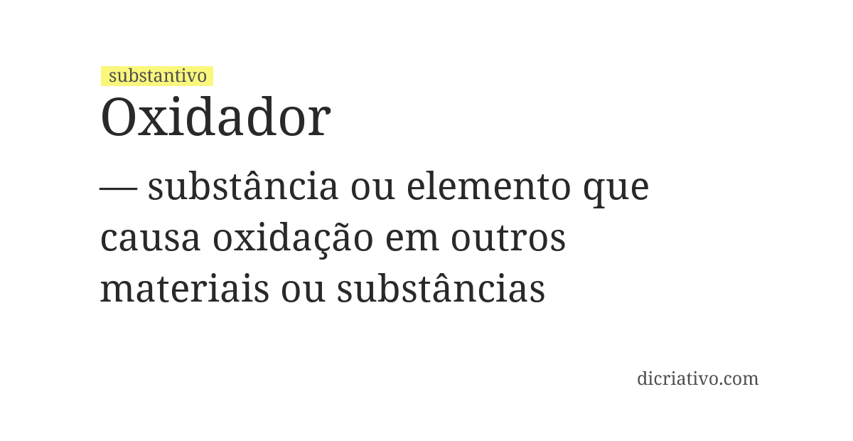 Significado de oxidador