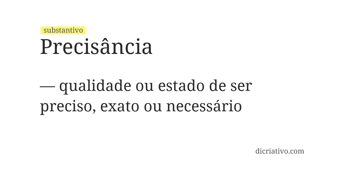 Significado de precisância