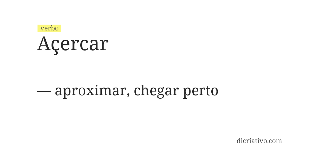 Significado de açercar