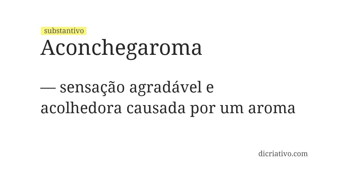 Significado de aconchegaroma