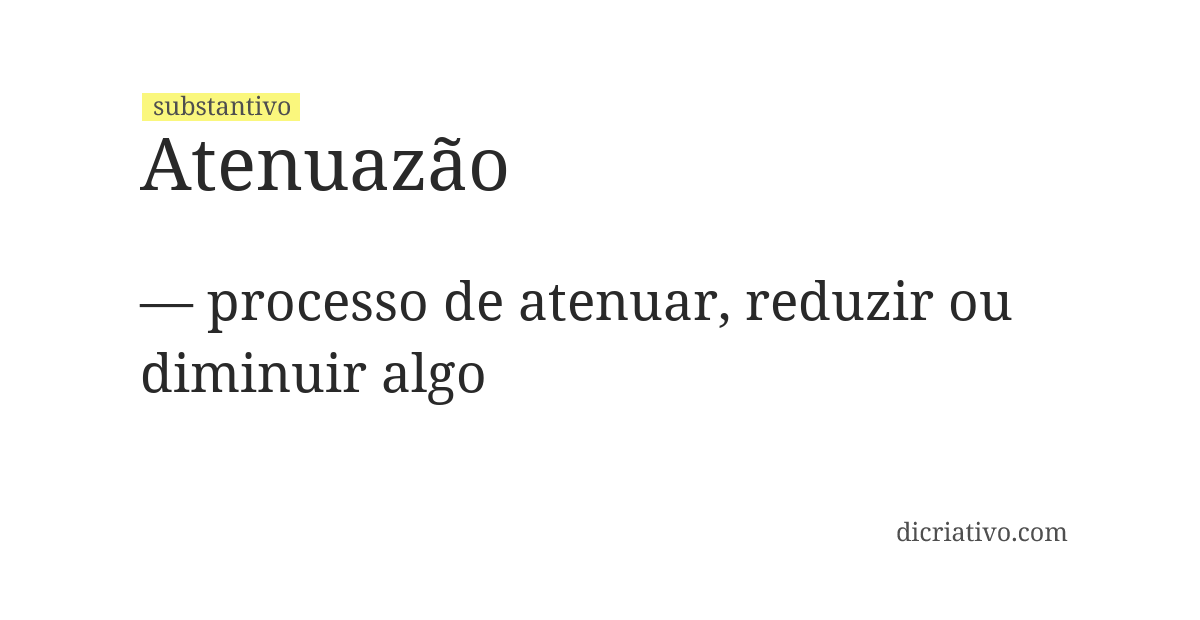 Significado de atenuazão