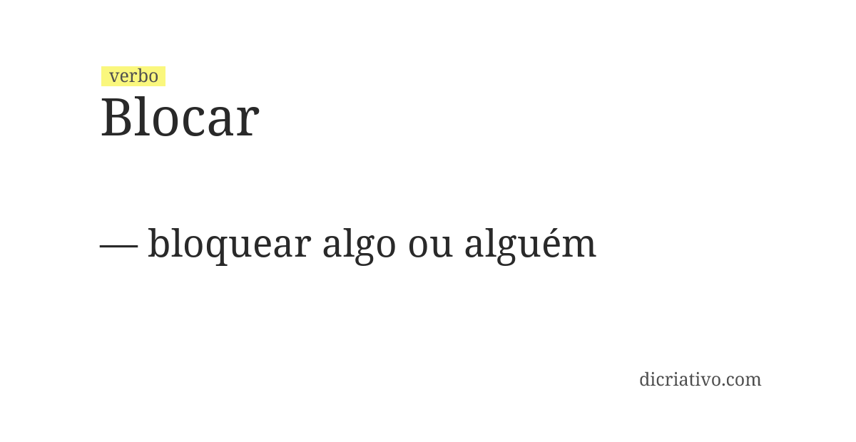 Significado de blocar