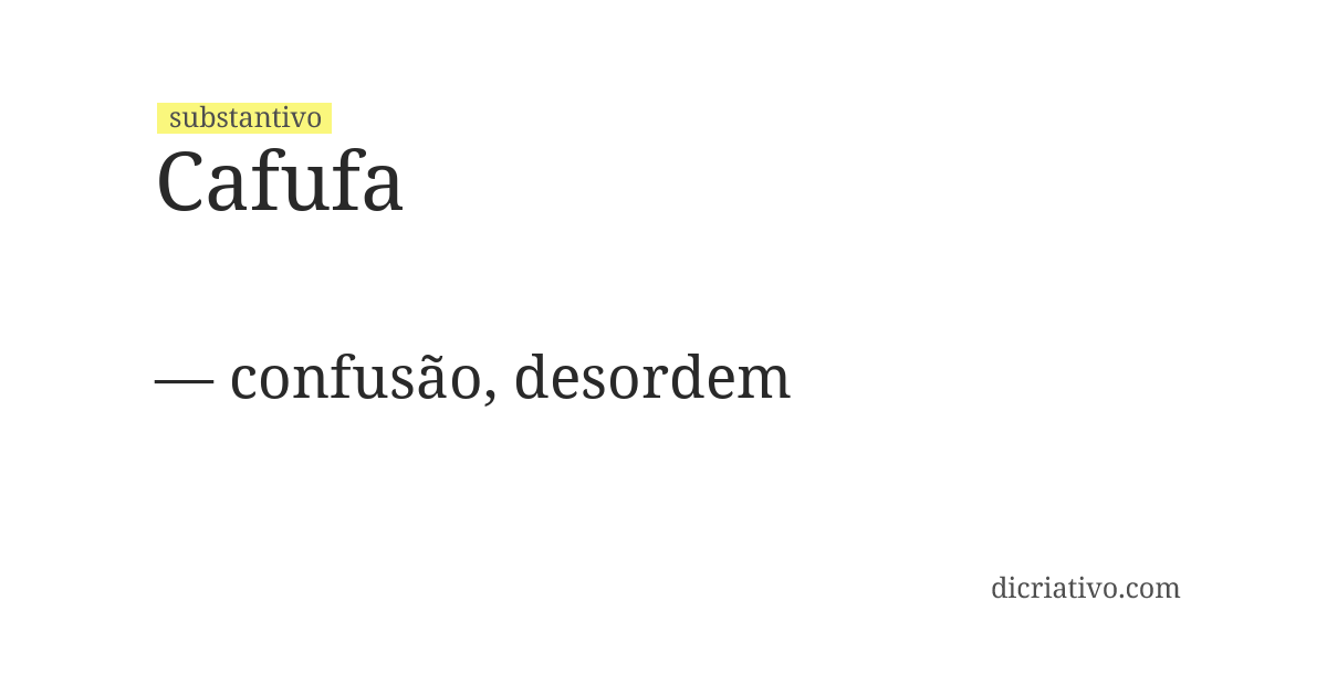 Significado de cafufa